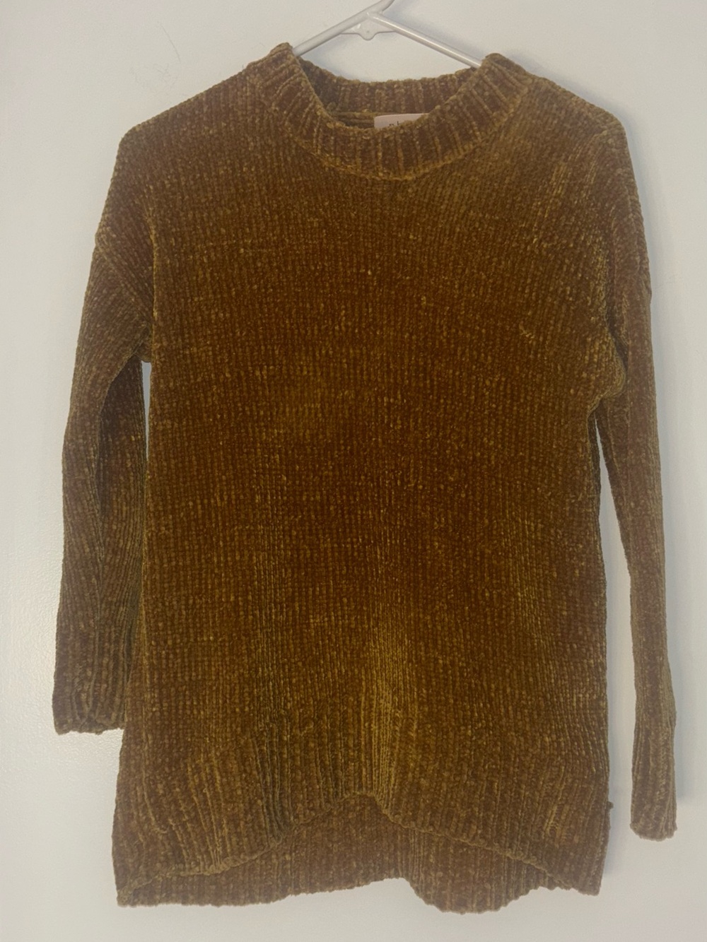 Philosophy Plush Chenille Crewneck Sweater in Mustard